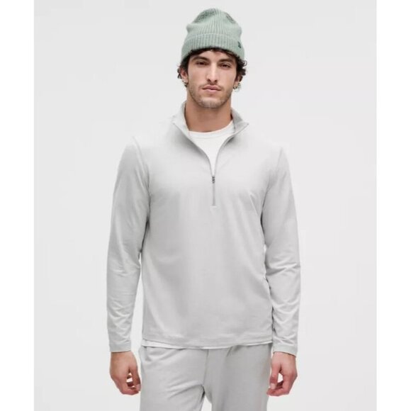 Soft Jersey Half Zip - Heathered Vapor/Heathered Silver Drop - Picture 2 of 4